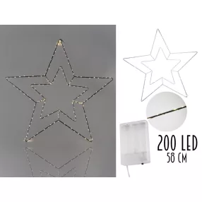 VILÁGÍTÓ DRÓT DUPLA CSILLAG, 200 LEDDEL