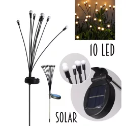 KERTI SOLAR, BOGYÓS, 10 LEDDEL, HIDEG FEHÉR