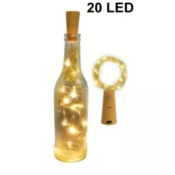   LED ELEMES ÜVEG DUGÓ, DRÓTŰZÉR, 20 LEDES, MELEG FEHÉR       ÜL