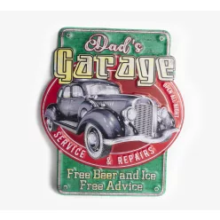 FÉM AKASZTÓS TÁBLA, DAD'S GARAGE FELIRATTAL,