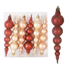 KARÁCSONYI DÍSZ GÖMBÖS SZETT, 6 DARABOS, RÉZ