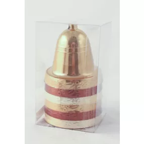   KARÁCSONYI DÍSZ HARANG SZETT PVC DOBOZBAN, 6 DARABOS, PATINA