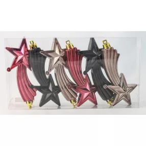   KARÁCSONYI DÍSZ METEOR SZETT PVC DOBOZBAN, 6 DARABOS, ELEGANT