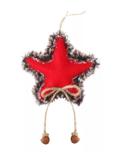 DEKOR AKASZTÓS CSILLAG MADZAGMASNIVAL, SZŐRÖS SZÉLŰ, PIROS