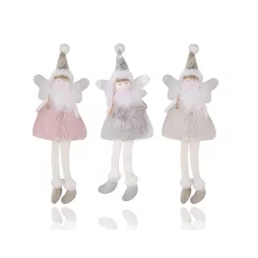   DEKOR PLÜSS ANGYALLÁNY LÓGÓLÁBÚ, SZÜRKE VAGY FEHÉR VAGY RÓZSASZÍN