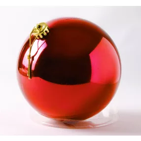 KARÁCSONYI DÍSZ GÖMB, FÉNYES, PIROS