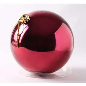 KARÁCSONYI DÍSZ GÖMB, FÉNYES, BORDÓ
