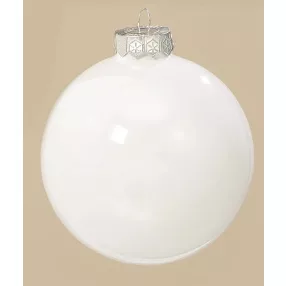 KARÁCSONYI DÍSZ GÖMB, FÉNYES, FEHÉR