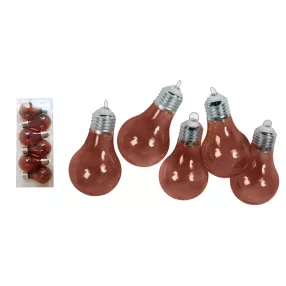   KARÁCSONYI DÍSZ VILLANYKÖRTE SZETT PVC DOBOZBAN, 6 DARABOS, BRONZ