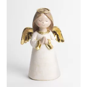 POLIREZIN ANGYAL, GLÓRIÁVAL, IMÁTKOZIK, FEHÉR/ARANY