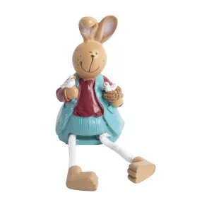 POLIREZIN DEKORÁCIÓ, NYÚLFIÚ, LÓGÓLÁBÚ, BARNA