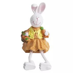   POLIREZIN DEKORÁCIÓ, NYÚLLÁNY RÉPAKOSÁRRAL, LÓGÓLÁBÚ