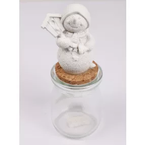 POLIREZIN ÜVEGDÚGÓ HÓEMBER MADÁRHÁZZAL, FEHÉR