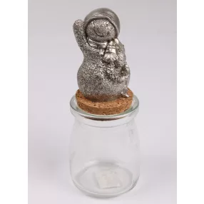 POLIREZIN ÜVEGDÚGÓ HÓEMBER KOSZORÚVAL, EZÜST