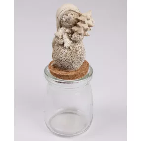 POLIREZIN ÜVEGDÚGÓ HÓEMBER FENYŐFÁVAL, FEHÉR/ARANY