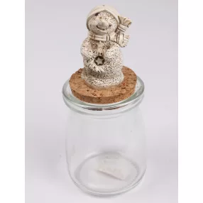 POLIREZIN ÜVEGDÚGÓ HÓEMBER KOSZORÚVAL, FEHÉR/ARANY