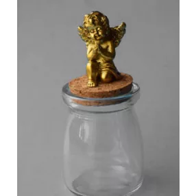 POLIREZIN ÜVEGDUGÓ IMÁTKOZÓ ANGYAL, ARANY