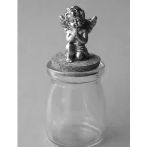 POLIREZIN ÜVEGDUGÓ IMÁTKOZÓ ANGYAL, EZÜST