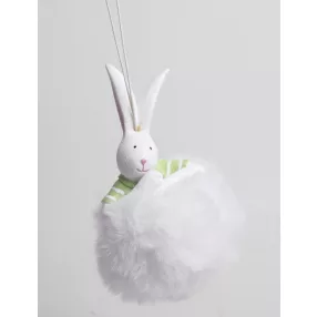 P.NYÚL+POMPOM FEHÉR7,5*12,5