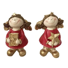   POLIREZIN ANGYAL, ÁLLÓ, MOSOLYGÓS, PIORS RUHÁBAN ÉS ARANY CIPELLŐBEN