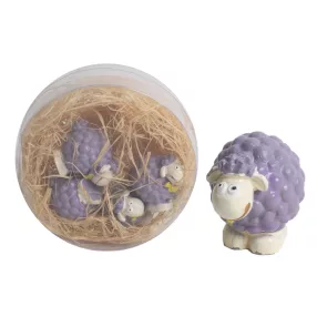 POLIREZIN BÁRÁNY SZETT KÖRDOBOZBAN, 4 DARABOS, LILA