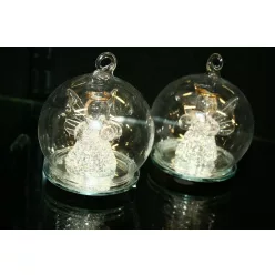 ÜVEG AKASZTÓS LED GÖMB 7CM
