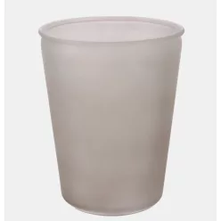 ÜVEG KASPÓ V ALAKÚ KÖR  HOMOKFÚJT SZÜRKE