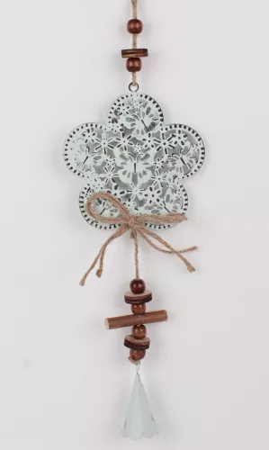 FÉM LÓGÓ DEKOR  VIRÁG KÉK