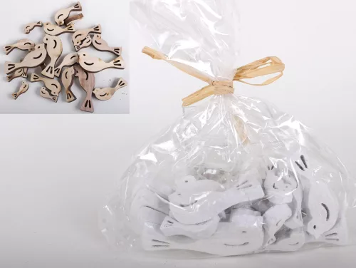 DEKOR FA MADÁR 18 DARABOS FEHÉR