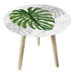 ÜVEG ASZTAL 3 FALÁBBAL  FILODENDRON