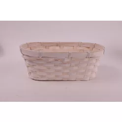 BAMBUSZ KASPÓ, OVÁLIS, FONOTT, FEHÉR