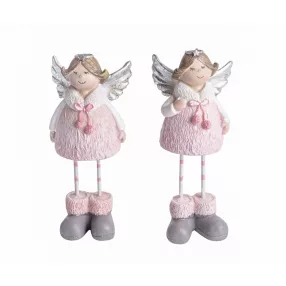 POLIREZIN ANGYALLÁNY, EZÜST SZÁRNNYAL, RÓZSASZÍN