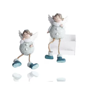   POLIREZIN ANGYALLÁNY, LÓGÓLÁBÚ, EZÜST SZÁRNNYAL, ZÖLD