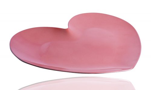 DEK.TÁLCA SZÍV PINK   36*33