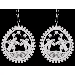 DEKOR AKASZTÓS HORGOLT KÖR SZETT, 2 DARABOS, RÉNSZARVAS