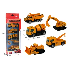 FÉM MUNKAGÉP SZETTBEN, 5 DARAB, NARANCSSÁRGA, 1:64