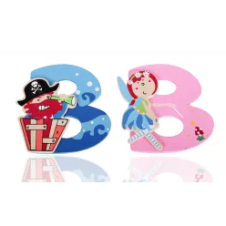 WOODEN LETTER B SET OF 2
