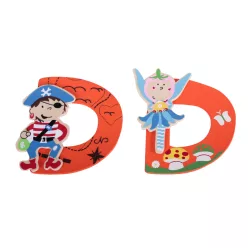 WOODEN LETTER D SET OF 2