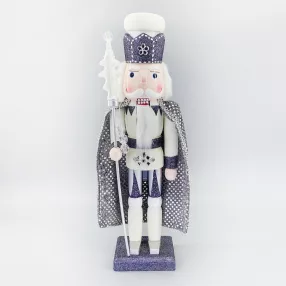   FA DIÓTÖRŐ KIRÁLY PALÁSTTAL, KÉKES-SZÜRKE FEHÉR GLITERREL