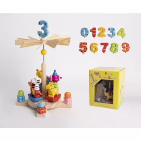 WOODEN WHEEL FOR BIRTHDAY PLACE FOR 3 CANDELS