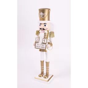   FA DIÓTÖRŐ, ADVENTI NAPTÁR, DAY'S TIL CHRISTMAS FELIRAT, FEHÉR-ARANY