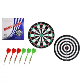 DARTS TÁBLA FÉM KERETS, FLOCK, 6 DART TÚVEL