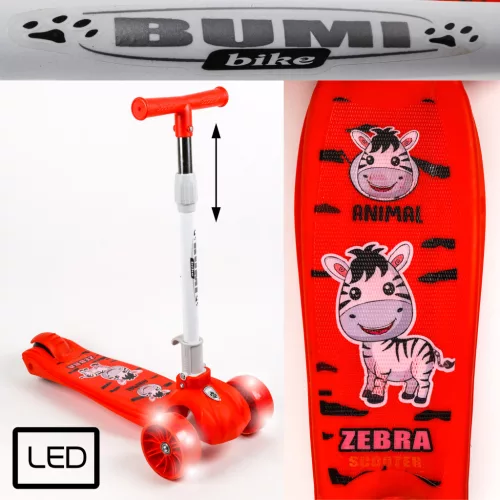 ROLLER, GYEREK, VILÁGÍTÓ KERÉKKEL, PIROS