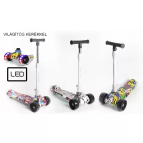 ROLLER, GYEREK, VILÁGÍTÓ KERÉKKEL, GAFFITIS