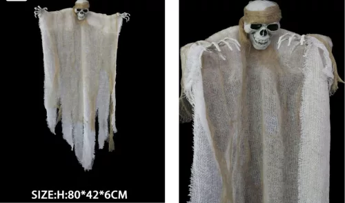 HALLOWEENI FÜGGŐ DEKORÁCIÓ, CSONTVÁZ, FEHÉR