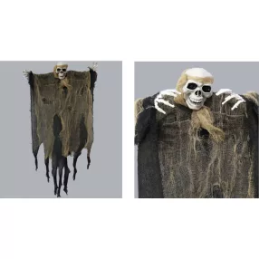 HALLOWEENI FÜGGŐ DEKORÁCIÓ, CSONTVÁZ, FEKETE