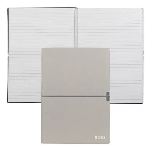 BOSS notesz A5, Elegance kollekció - szürke; vonalas        apokkal