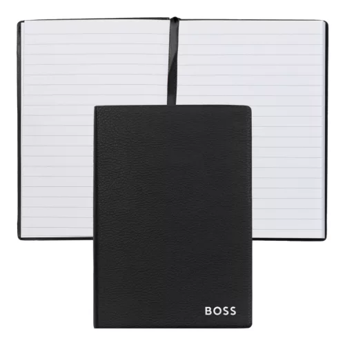 BOSS notesz A6, Essential kollekció - fekete; vonalas       lapokkal