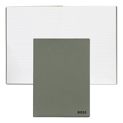 BOSS notesz A5, Essential kollekció - keki zöld; vonalas    pokkal