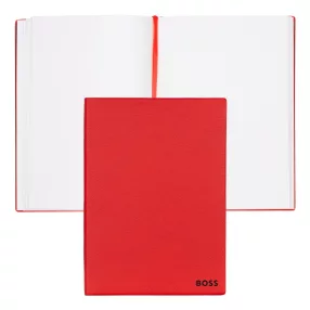   BOSS notesz A5, Essential kollekció - piros; vonalas        apokkal